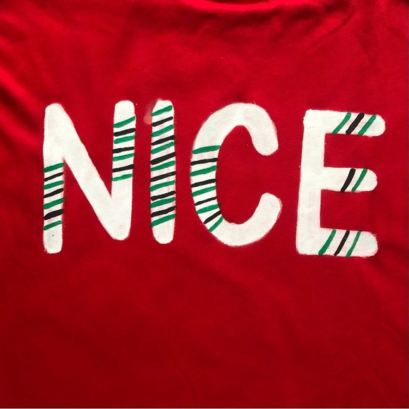 Wren + Glory Red Nice Hand Painted Sweatshirt Christmas One Size - Picture 5 of 7
